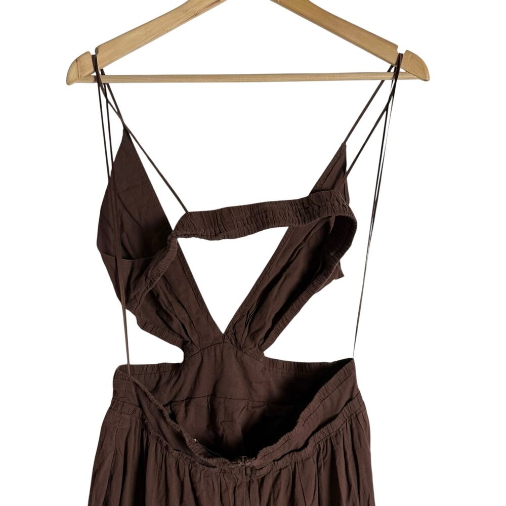 Bec + Bridge Carla Brown Cutout V-Neck Sleeveless Tiered Maxi Dress Size 8 - Picture 13 of 16